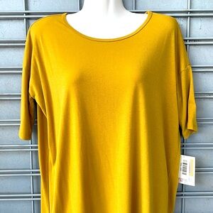 LLR Mustard Crepe Jersey Irma Tunic Top-0324